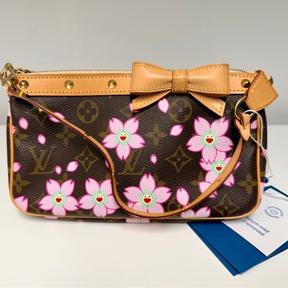 LOUIS VUITTON Monogram Cherry Blossom Takashi Murakami Pochette Accessories Bag - Picture 4 of 11